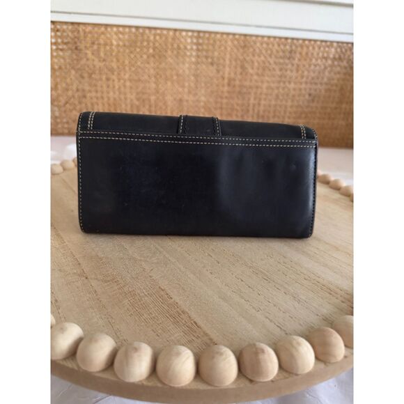 Y2K Coach Black Leather Wallet w/Equestrian Buckle - Unisex - Picture 4 of 9
